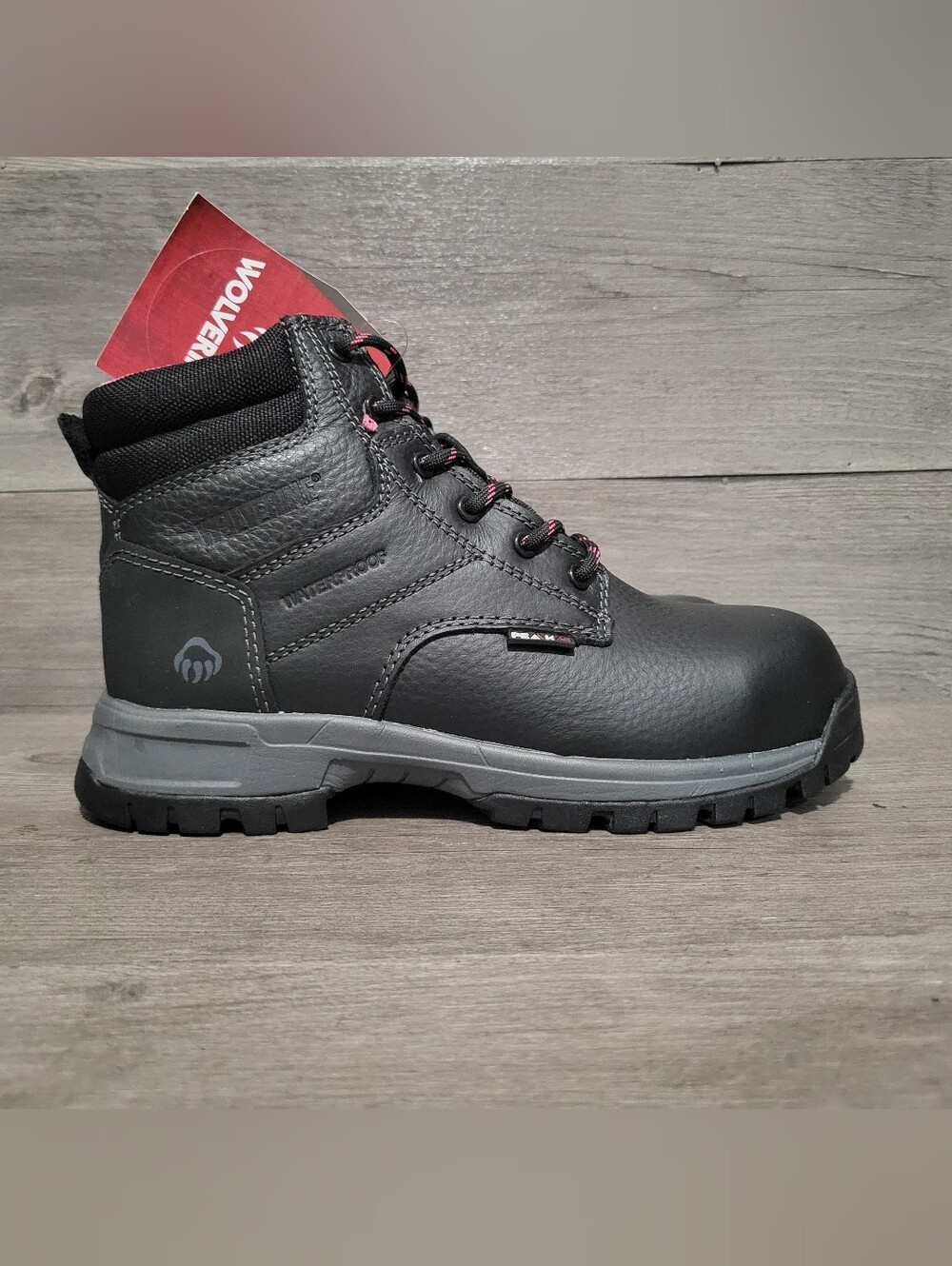 Wolverine Women's Size 7 Piper Waterproof Composite Toe Boots Black Pink